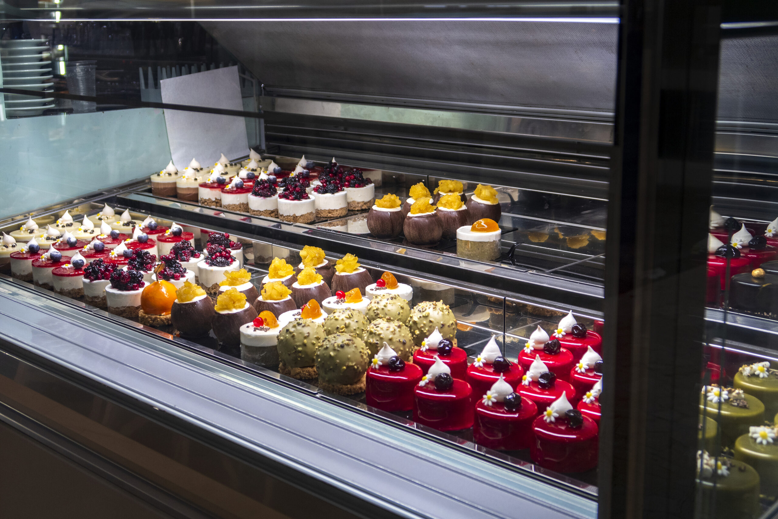 Freshly decorated cakes and sweet bakery treats ready to share